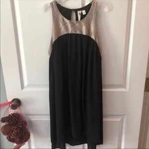 Anthropologie Needle & Thread Black & Gold Dress